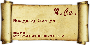Medgyesy Csongor névjegykártya